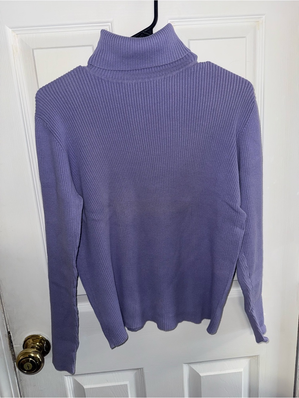 Karen Scott Lavender Ribbed Turtleneck Sweater